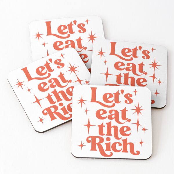 Item preview, Let's Eat The Rich Mid century style Groovy Typography designed and sold by Elizabeths Epothecary.