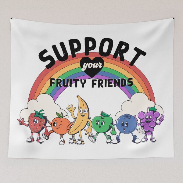 Item preview, Support Your Fruity Friends - LGBTQ Pride Month - LGBTQ Ally designed and sold by RubyRidgeStudio.