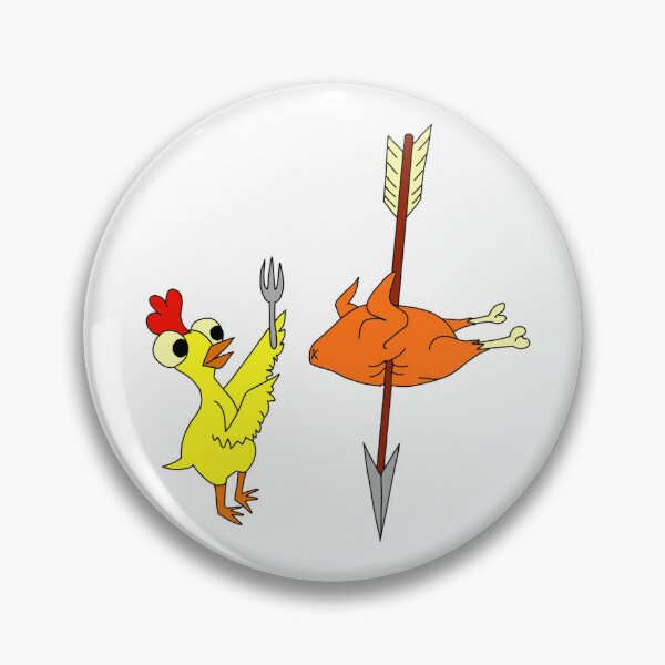 Item preview, Fork-Wielding Chicken Stares Down Roasted Cousin designed and sold by TheWitchCoven.