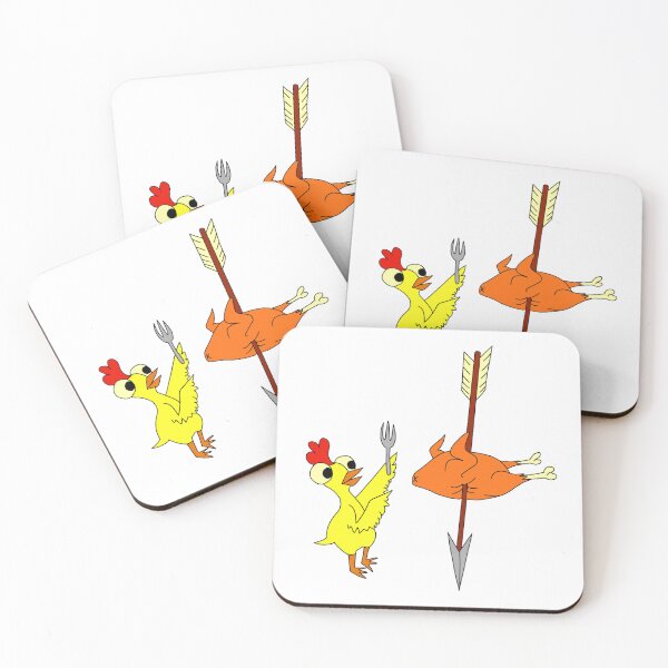 Item preview, Fork-Wielding Chicken Stares Down Roasted Cousin designed and sold by TheWitchCoven.