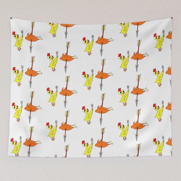 Item preview, Fork-Wielding Chicken Stares Down Roasted Cousin designed and sold by TheWitchCoven.