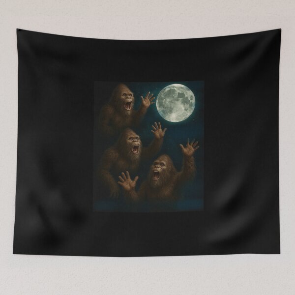 Item preview, Three Bigfoot Moon | 3 Bigfoots Funny Weird Cursed Meme Design designed and sold by love3617.