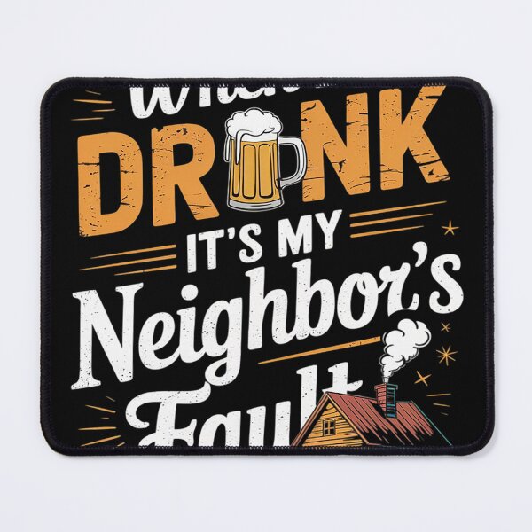Item preview, When I'm Drunk It's My Neighbor's Fault Funny Beer designed and sold by Nekusa.