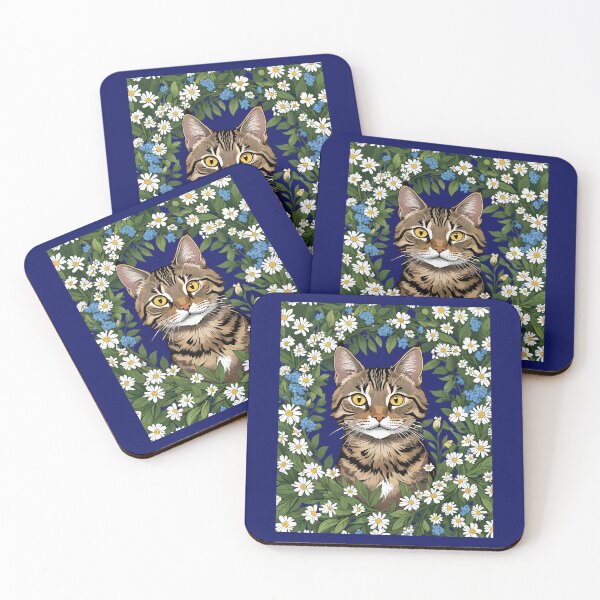 Item preview, Tabby Cat And Massachusetts Mayflowers 3 designed and sold by taiche.