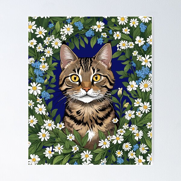 Item preview, Tabby Cat And Massachusetts Mayflowers 3 designed and sold by taiche.