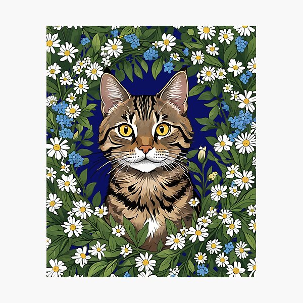 Item preview, Tabby Cat And Massachusetts Mayflowers 3 designed and sold by taiche.