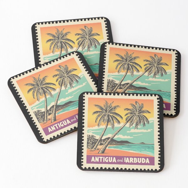 Item preview, Antigua and Barbuda Retro Beach Stamp designed and sold by tiigerdad.