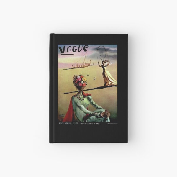 VOGUE : Vintage 1939 Dali Flower Head Lady Advertising Print Hardcover Journal
