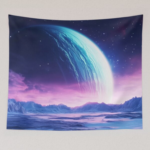 Item preview, Galaxy's Edge: Pink Nebula Over a Crystalline World designed and sold by lematworks.