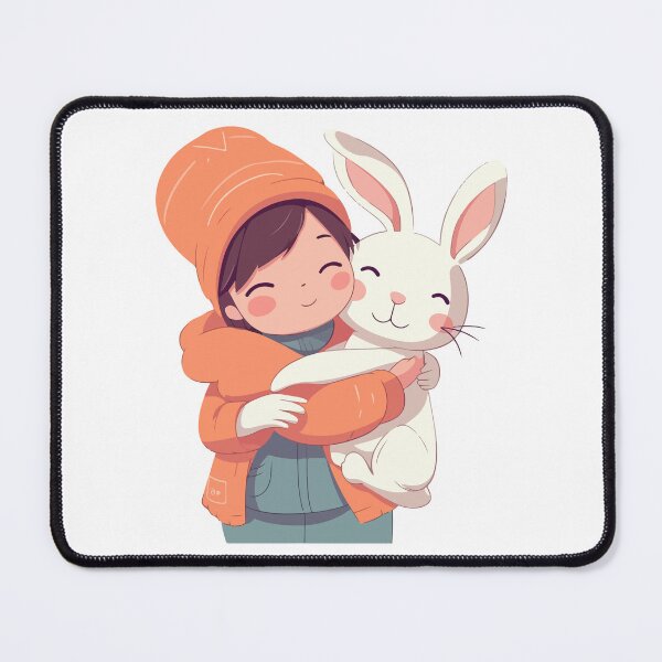 Item preview, women hugging rabbit classic sticker designed and sold by anandsiva2703.