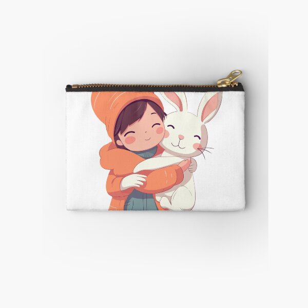 Item preview, women hugging rabbit classic sticker designed and sold by anandsiva2703.