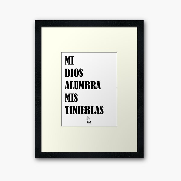 Vista previa del artículo con la obra «Mi Dios alumbra mis tinieblas cita religiosa», diseñado y vendido por todiaz.