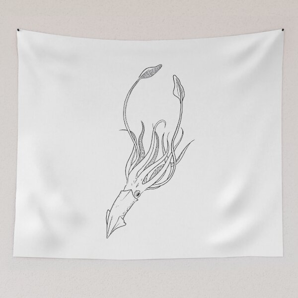 Item preview, squid lineart designed and sold by ICI.