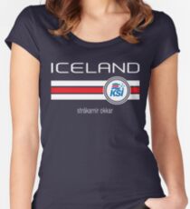 Football - Iceland (Home Blue) Women's Fitted Scoop T-Shirt