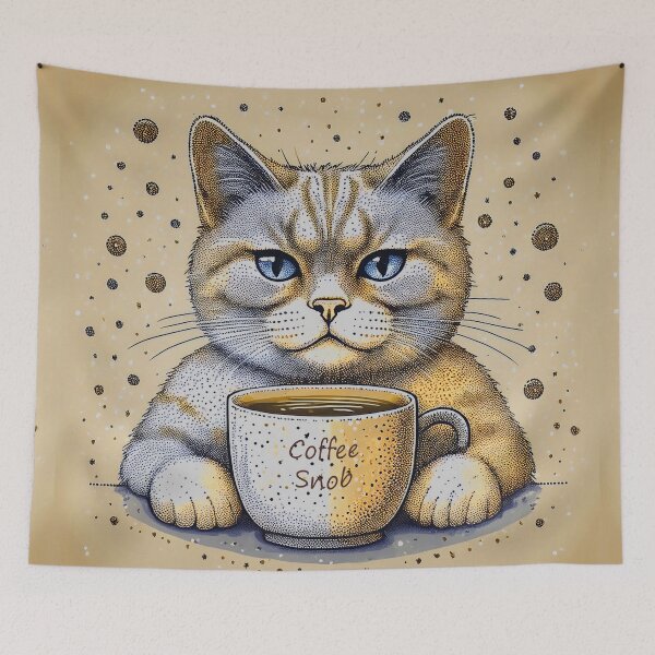 Item preview, Cat drinking Coffee designed and sold by Flower Magic .