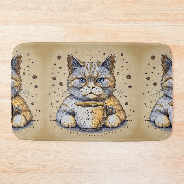 Item preview, Cat drinking Coffee designed and sold by Flower Magic .