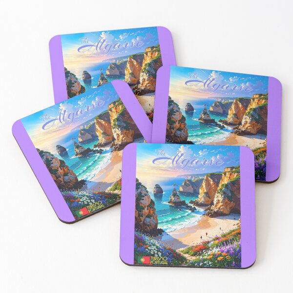 Item preview, Vintage-style Algarve Coast Travel Poster designed and sold by travelwitheric.