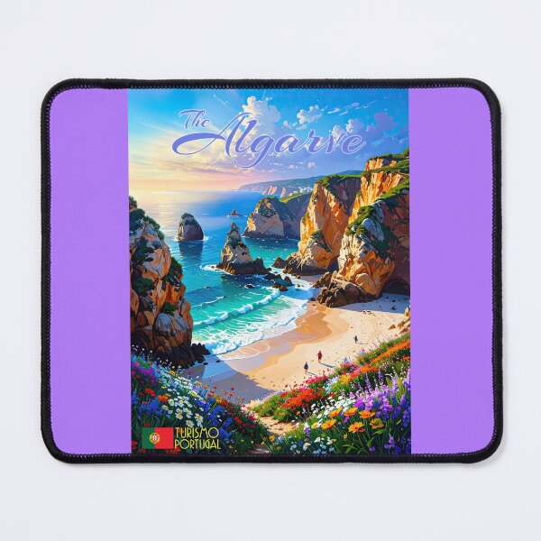 Item preview, Vintage-style Algarve Coast Travel Poster designed and sold by travelwitheric.