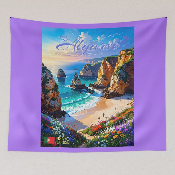 Item preview, Vintage-style Algarve Coast Travel Poster designed and sold by travelwitheric.