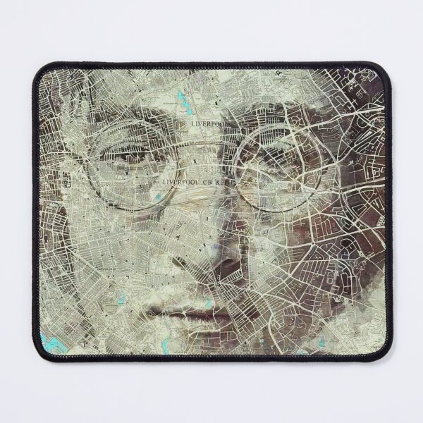 Item preview, John Lennon’s Liverpool - John Lennon portrait Pop Art Map painting / drawing designed and sold by Kludoman.