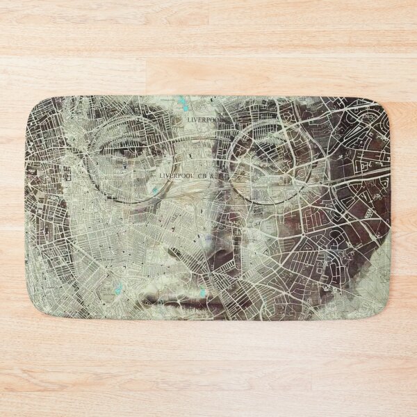 Item preview, John Lennon’s Liverpool - John Lennon portrait Pop Art Map painting / drawing designed and sold by Kludoman.