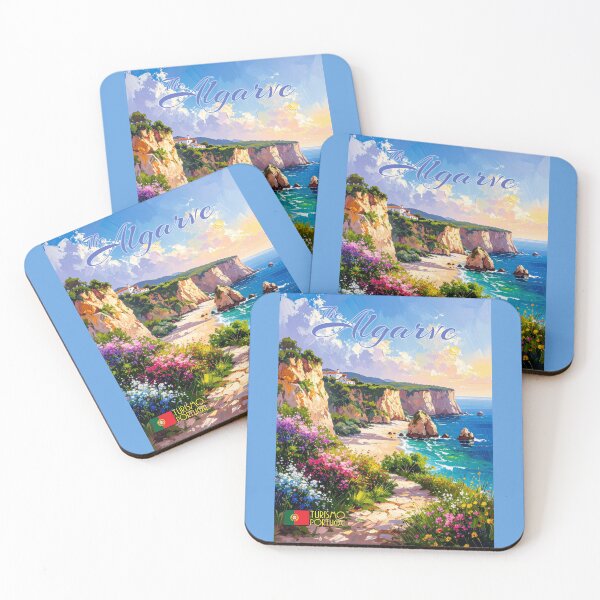 Item preview, Vintage-style Algarve Coast Travel Poster designed and sold by travelwitheric.