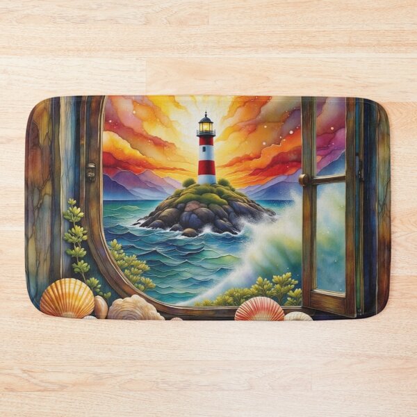 Item preview, Dreamy Lighthouse and Seashells designed and sold by purplesensation.