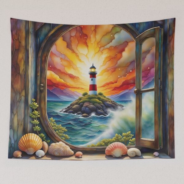 Item preview, Dreamy Lighthouse and Seashells designed and sold by purplesensation.