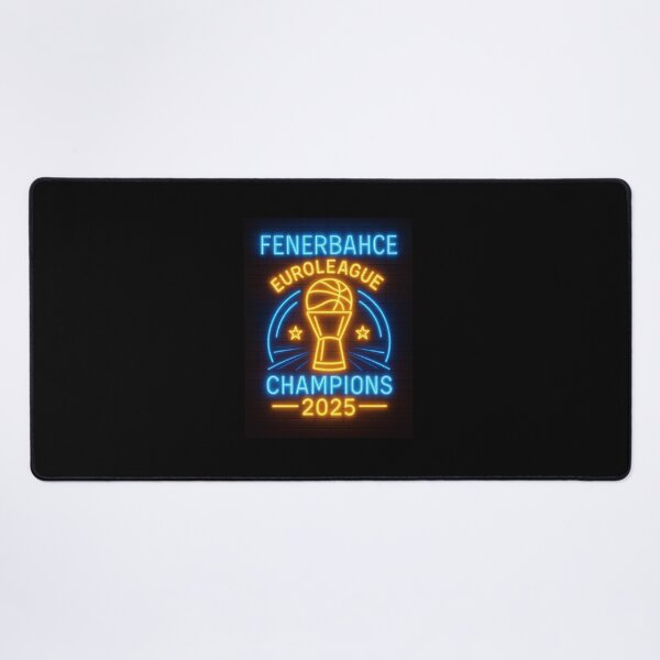 Item preview, Fenerbahce Euroleague Champions 2025 Neon Art designed and sold by MyWittyThings.