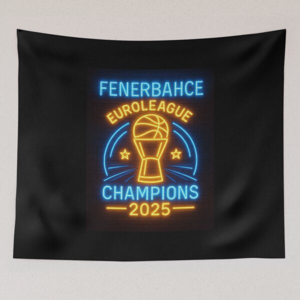Item preview, Fenerbahce Euroleague Champions 2025 Neon Art designed and sold by MyWittyThings.