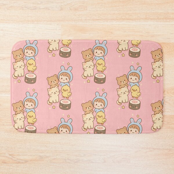 Item preview, Kawaii Phone Case – Cute Bear, Duck, Cat & Girl in Bunny Suit on Pink Pastel Background designed and sold by HAFIZ-DP.