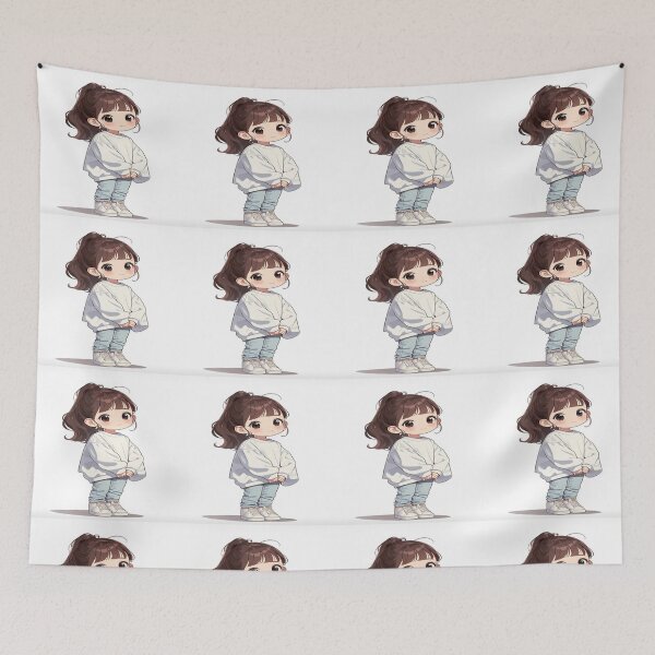 Item preview, handmade little girl drawing designed and sold by NivyasArtistry.