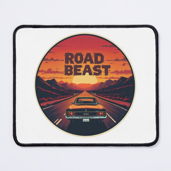 Item preview, Road Beast Mode Retro Travel Sticker – 80s Sunset Highway Adventure Art Ultra Gift Drop: Summer Edition designed and sold by Imaginarium of Chaos falcon88 .