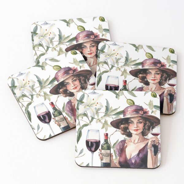 Item preview, Vintage Wine and Woman with Olives and Lilies designed and sold by Jessielee72.