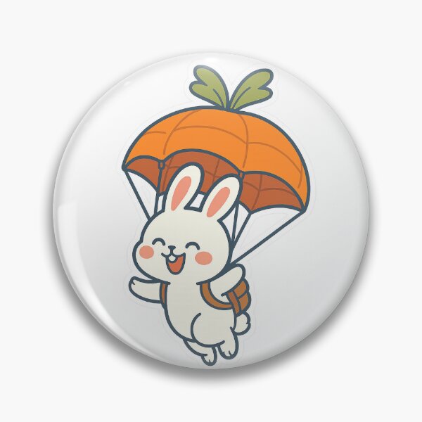 Item preview, Bunny Floating with Carrot Paraglider designed and sold by dropdabunny.