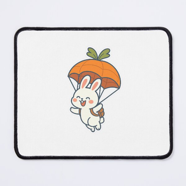 Item preview, Bunny Floating with Carrot Paraglider designed and sold by dropdabunny.
