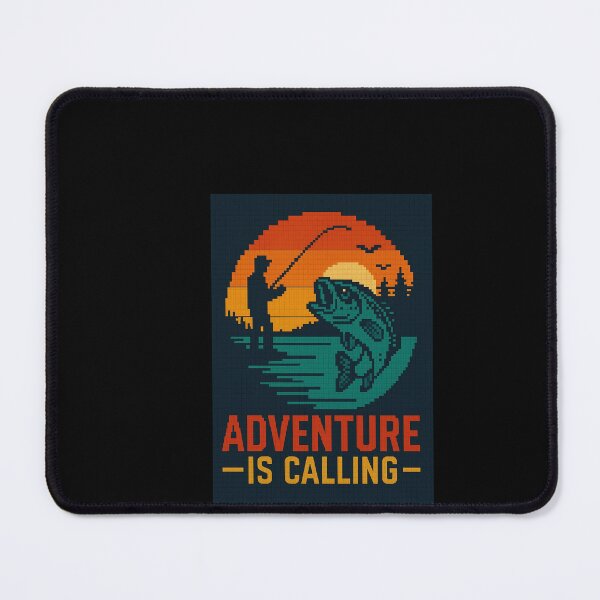 Item preview, Pixel art Fishing Adventure Is Calling – Retro Sunset Outdoor T-Shirt designed and sold by PixHub .