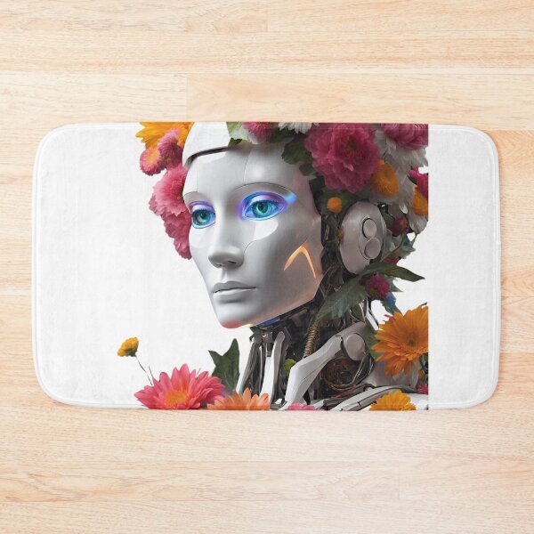 Item preview,  Robot Humanoid  Futuristic Android Peaceful  Beautiful Flowers  designed and sold by KolorellaS.