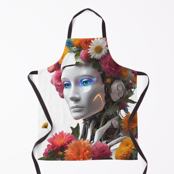 Item preview, Robot Humanoid Futuristic Android Peaceful Beautiful Flowers designed and sold by KolorellaS.