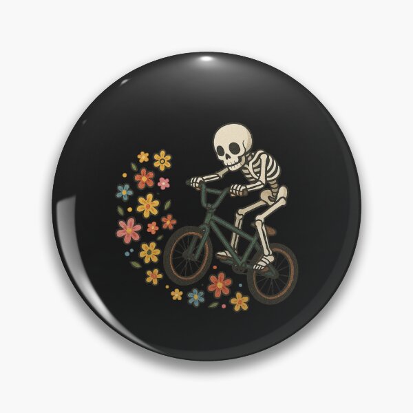 Item preview, Minimalist Skeleton on Bicycle – Floral Basket Vintage Aesthetic Art designed and sold by ColorSplash123.