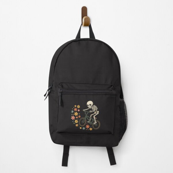 Item preview, Minimalist Skeleton on Bicycle – Floral Basket Vintage Aesthetic Art designed and sold by ColorSplash123.