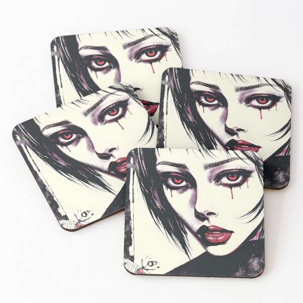 Item preview, Noir Girl with Crimson Eyes designed and sold by FabTragedy.