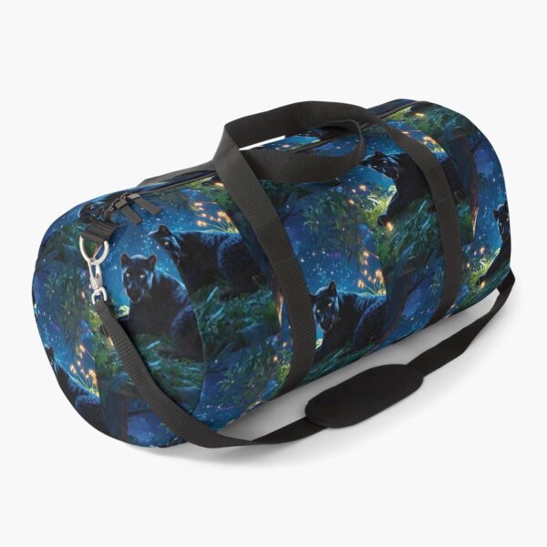Item preview,  pixar style art of a black panther lying down in a forest at night surrounded by glowing flowers designed and sold by optimusprime39.