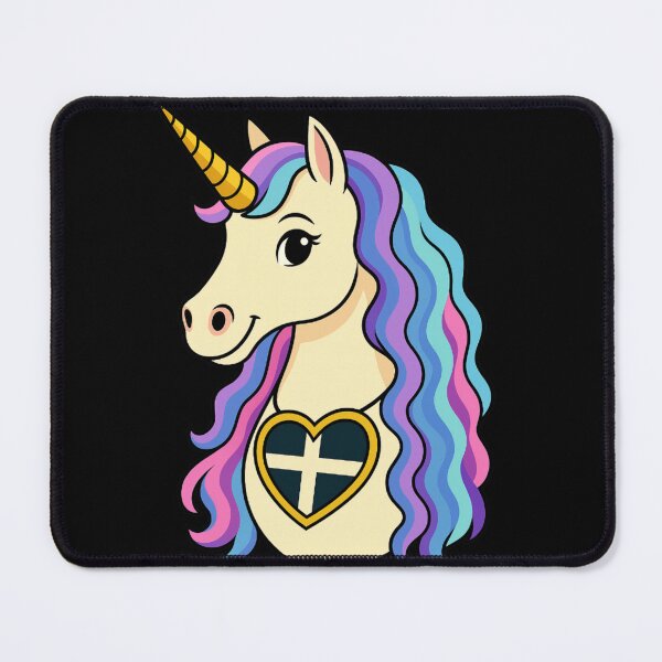 Item preview, Cornish cartoon unicorn multicoloured  designed and sold by PiskieChicGifts.