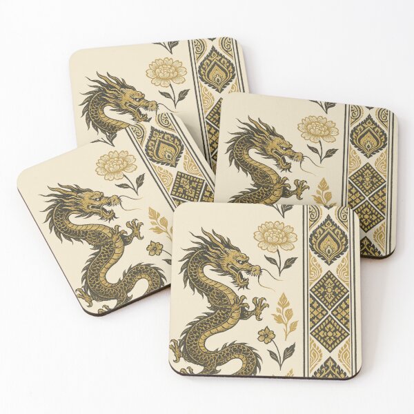 Item preview, Neo-Asian Dragon Phone Case – Elegant Thai-Chinese Art with Floral & Gold Motifs designed and sold by HAFIZ-DP.