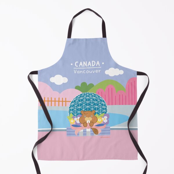 Item preview, Canada Travel Art Print – Vancouver Scenies World with Cute Cartoon Beaver & Rabbit designed and sold by BuBooArt.