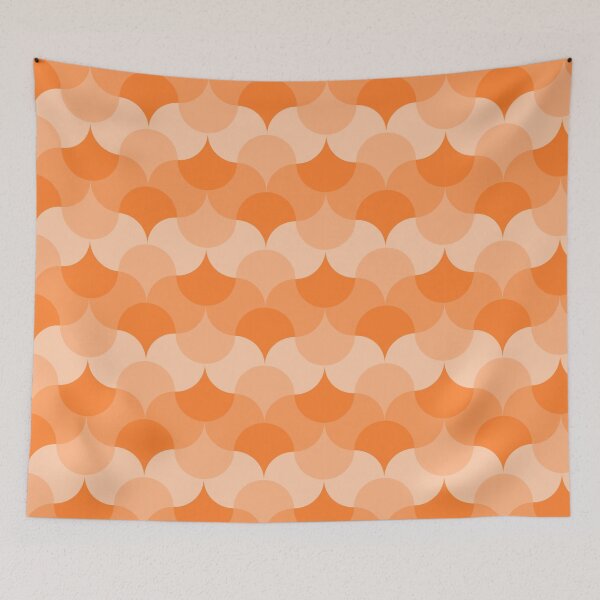 Item preview, Tangerine Honeycomb Retro Pattern designed and sold by kornerupine.