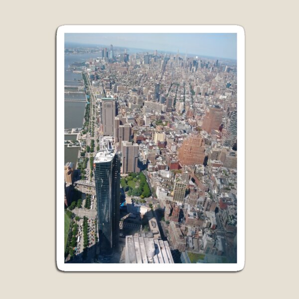 Aerial photography, New York City, Manhattan, Brooklyn, New York, streets, buildings, skyscrapers, #NewYorkCity, #Manhattan, #Brooklyn, #NewYork, #streets, #buildings, #skyscrapers, #cars Magnet
