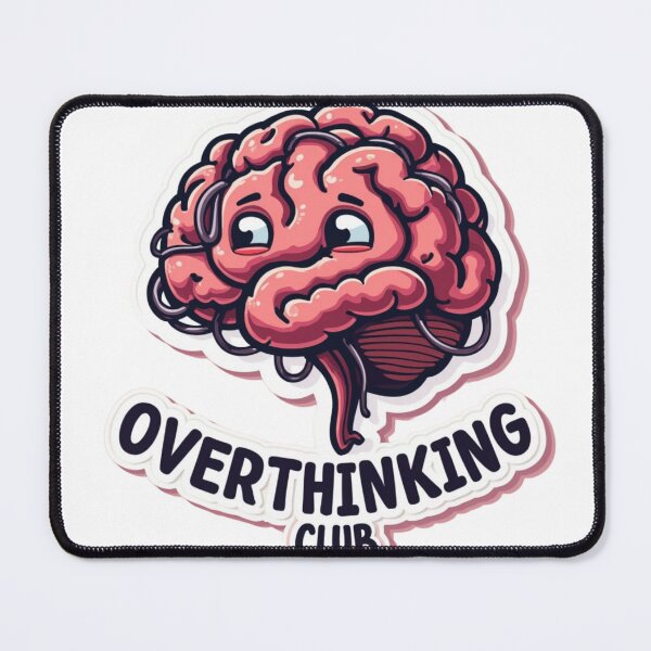 Item preview, Overthinking Club Sticker – Anxiety Humor Relatable Design Ultra Gift Drop: Summer Edition designed and sold by Imaginarium of Chaos falcon88 .