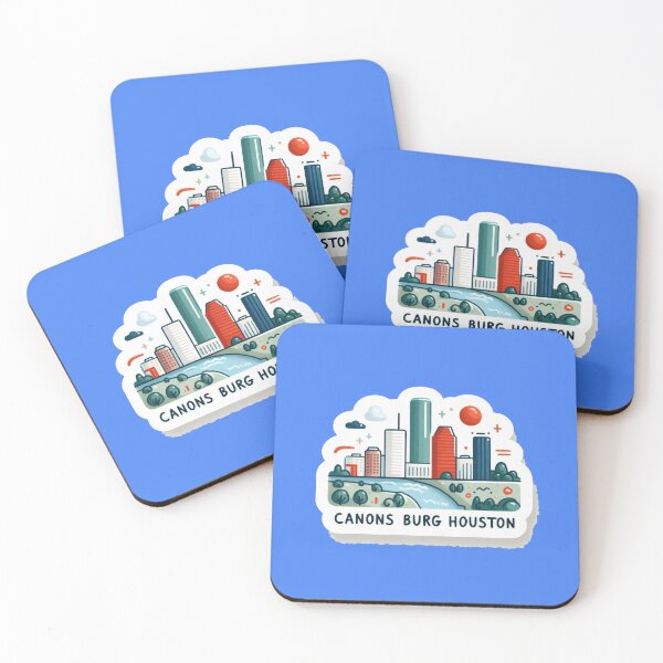 Artikelvorschau, Minimalistischer Canonsburg Houston Skyline River Sticker – Niedliches USA-Flaggen-Design, entworfen und verkauft von PaintMeWorld.